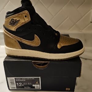 Jordan Kids Sneakers - Black and Gold Accents Brand New With Box